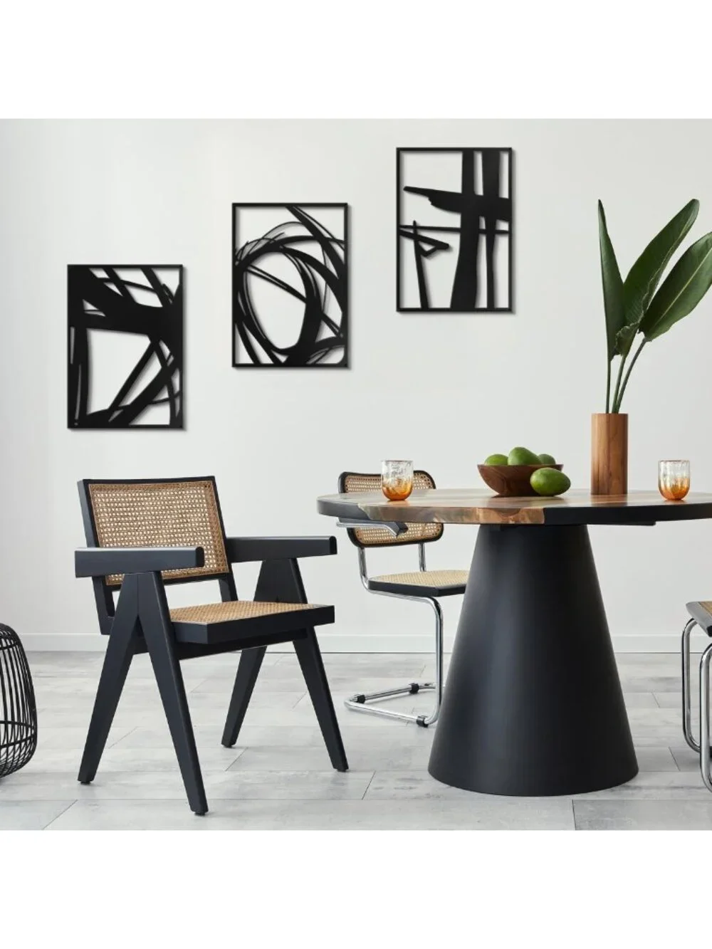 Modern Abstract Metal Wall Art - Minimalist Geometric 3D Sculpture for Home